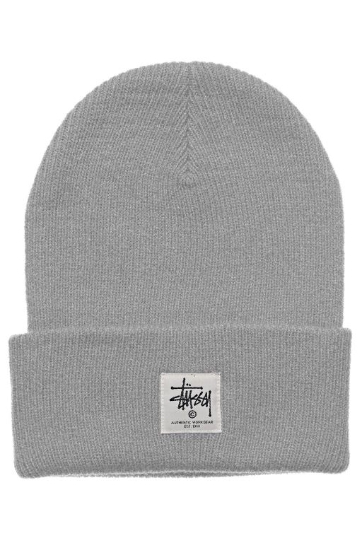 Stussy Mens Workgear Tall Beanie Hats Grey - INMYW5639